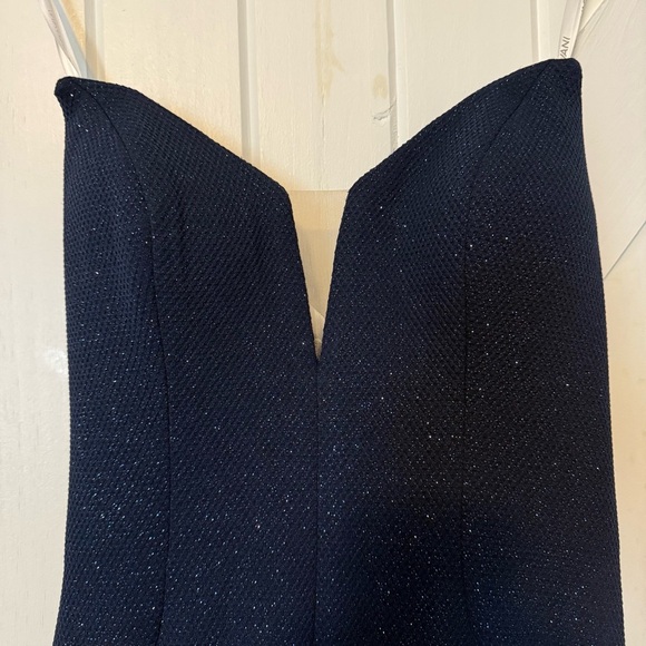 Elegant Strapless Navy Blue Dress - Picture 3 of 8